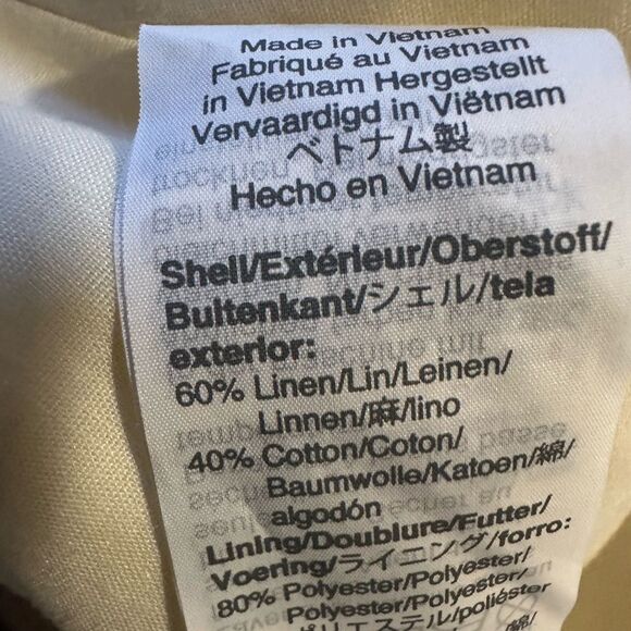 J. Crew Dress 4 Sleeveless Cream Button-Down Linen Blend Fit & Flare Lined - Picture 5 of 6